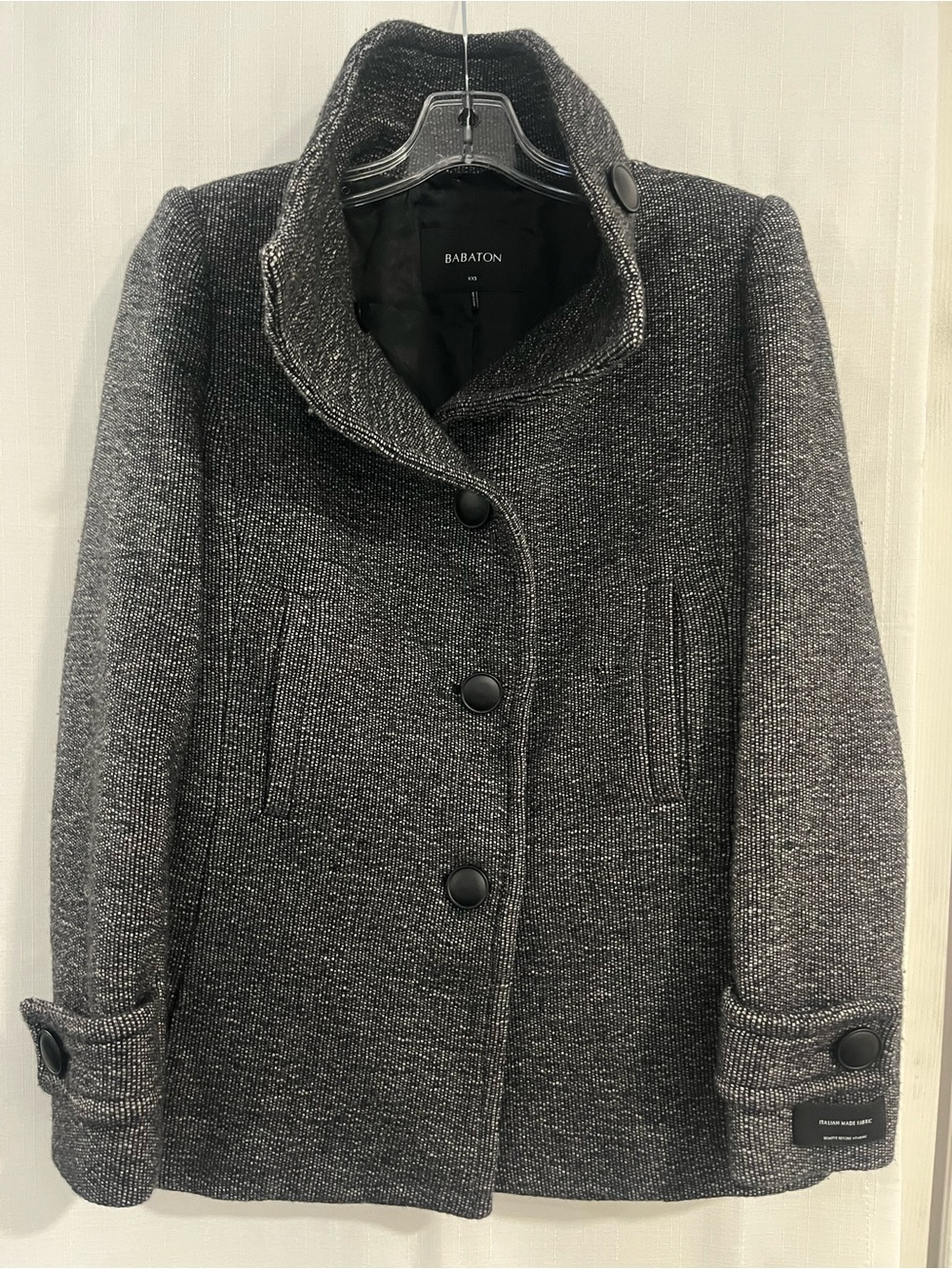 Babaton Charcoal Gray Button-Front Pea Coat
Size XXS
